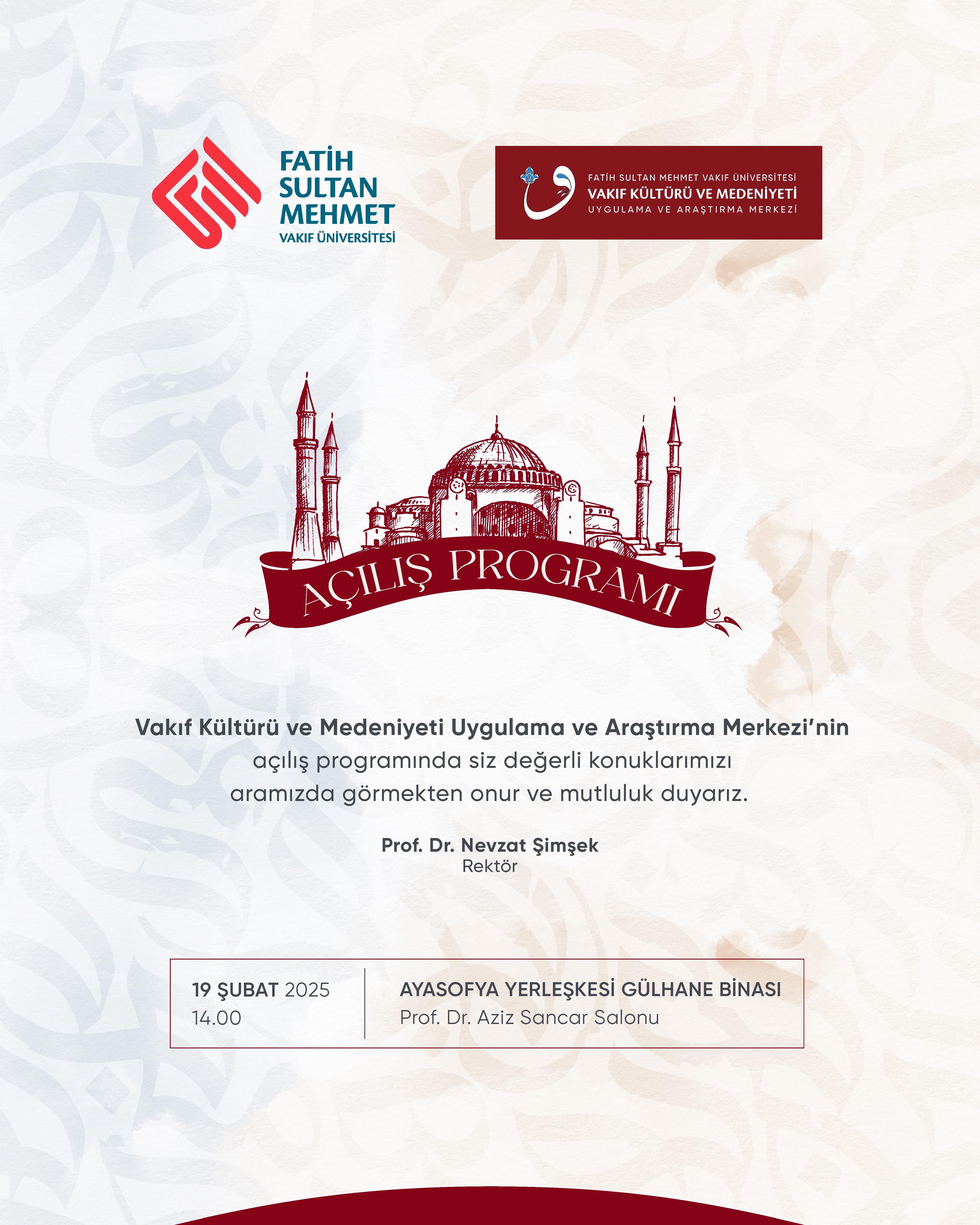 Vakıf Kültürü ve Medeniyeti Uygulama ve Araştırma Merkezi Açılışı