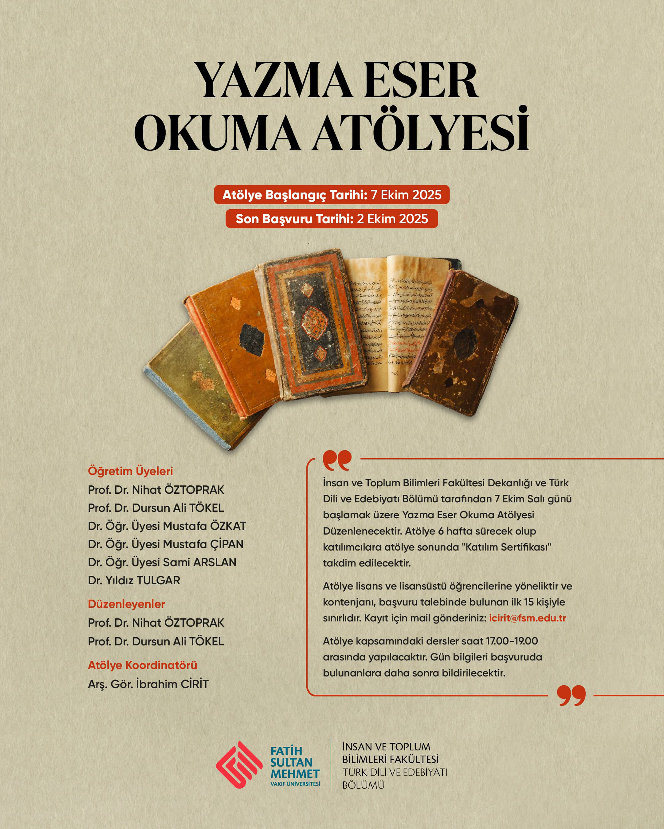 Yazma Eser Okuma Atölyesi