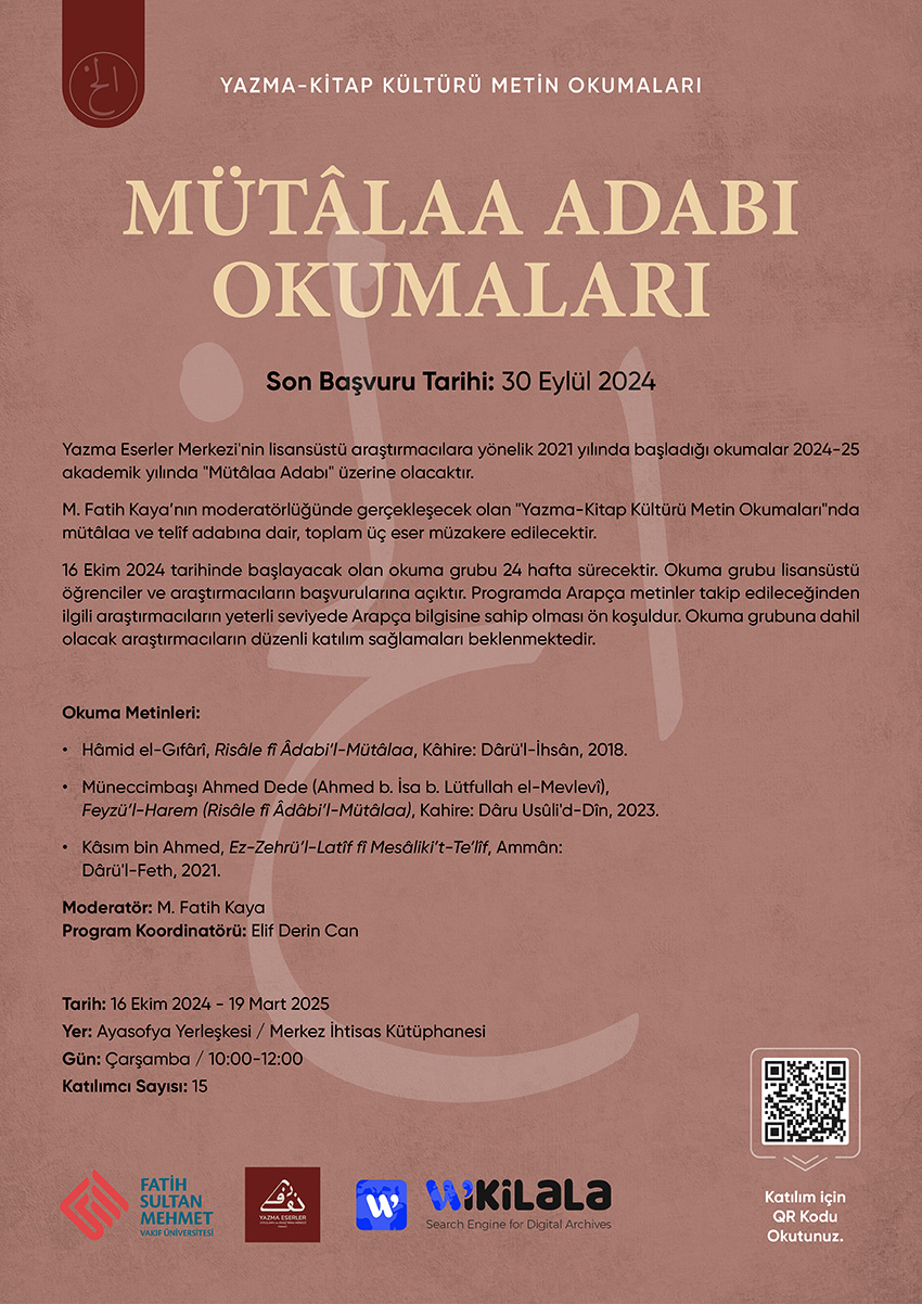Mütâlaa Adabı Okumaları